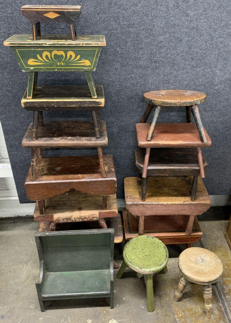 Lot 772: Painted Stool Assortment