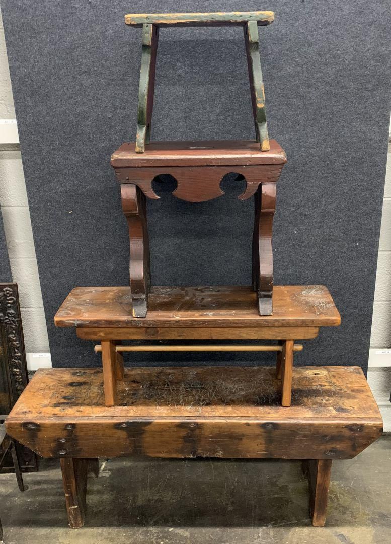 Lot 776: Primitive Bench Assortment