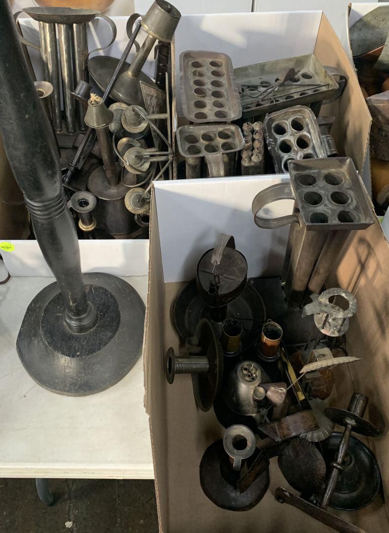 Lot 778: Primitive Candle Mold and Holder Assortment