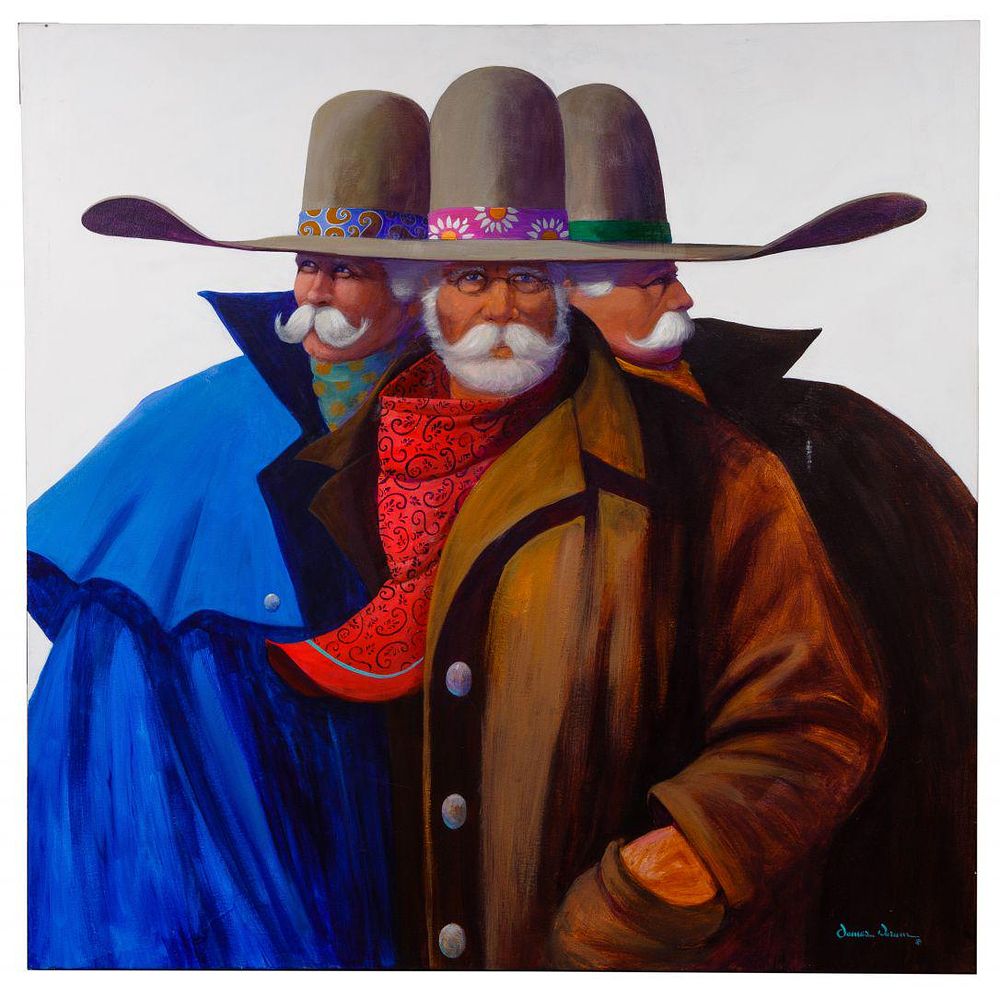Lot 156: James Darum (American, 20th Century) 'The Trio' Oil on