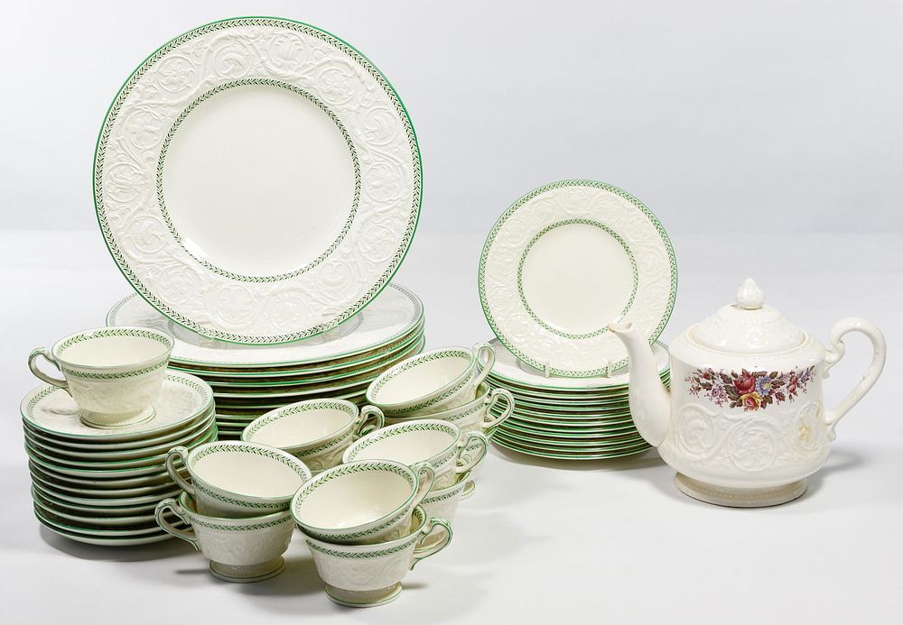 Lot 246: Wedgwood 'Patrician Torbay Green' China Assortment