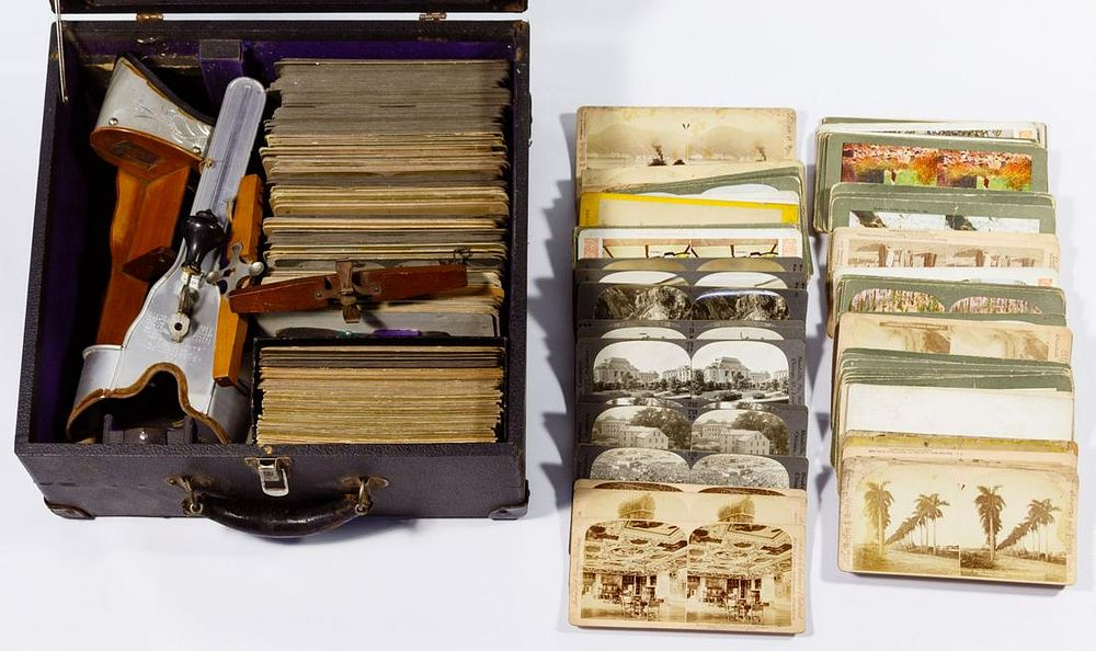 Lot 289: Stereoview Card and Viewer Assortment