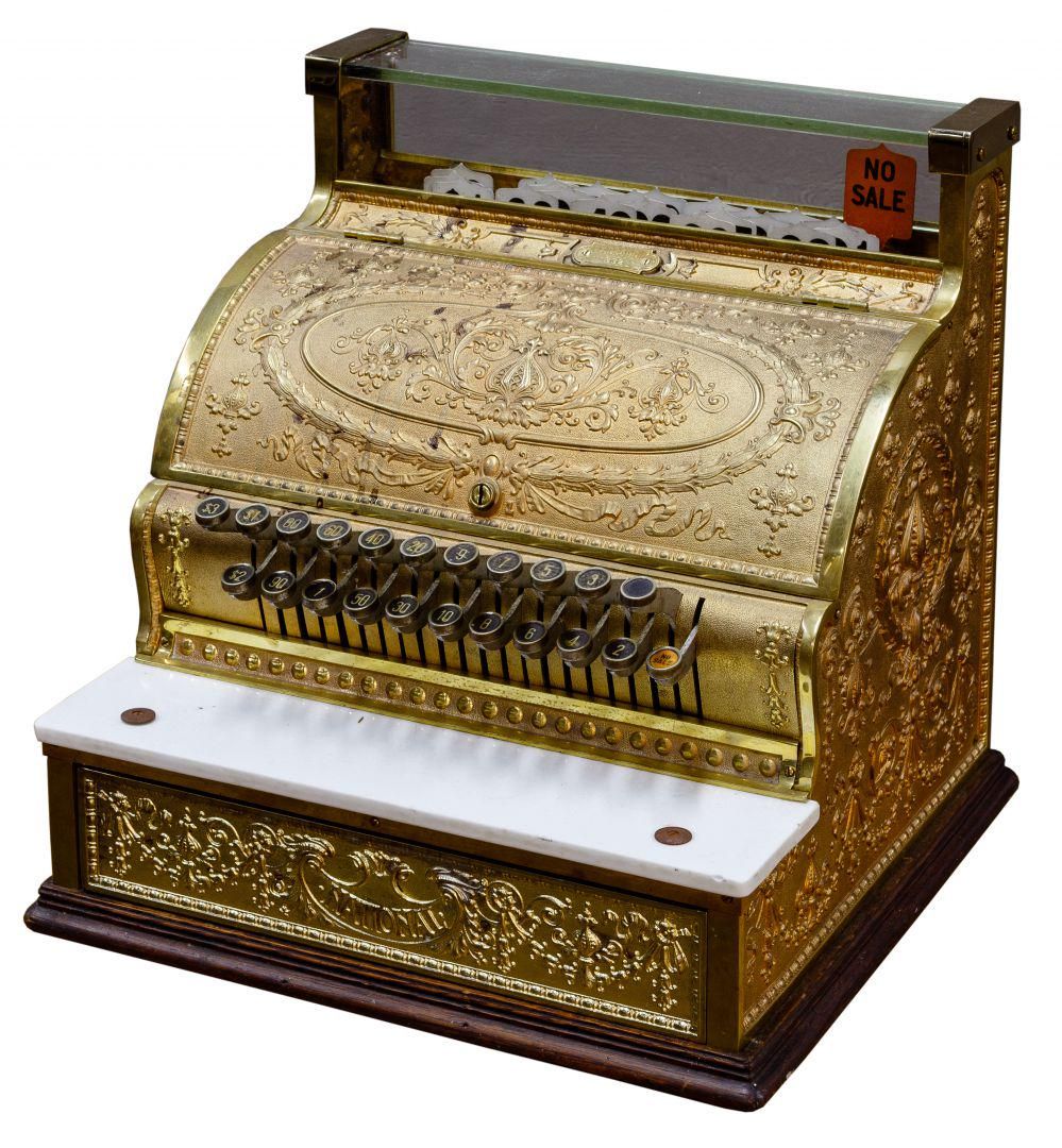 Lot 291: National #332 Brass Cash Register