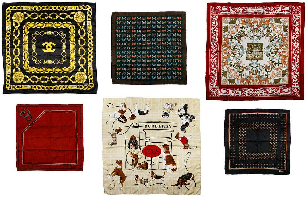 Lot 302: Designer Silk Scarf Assortment