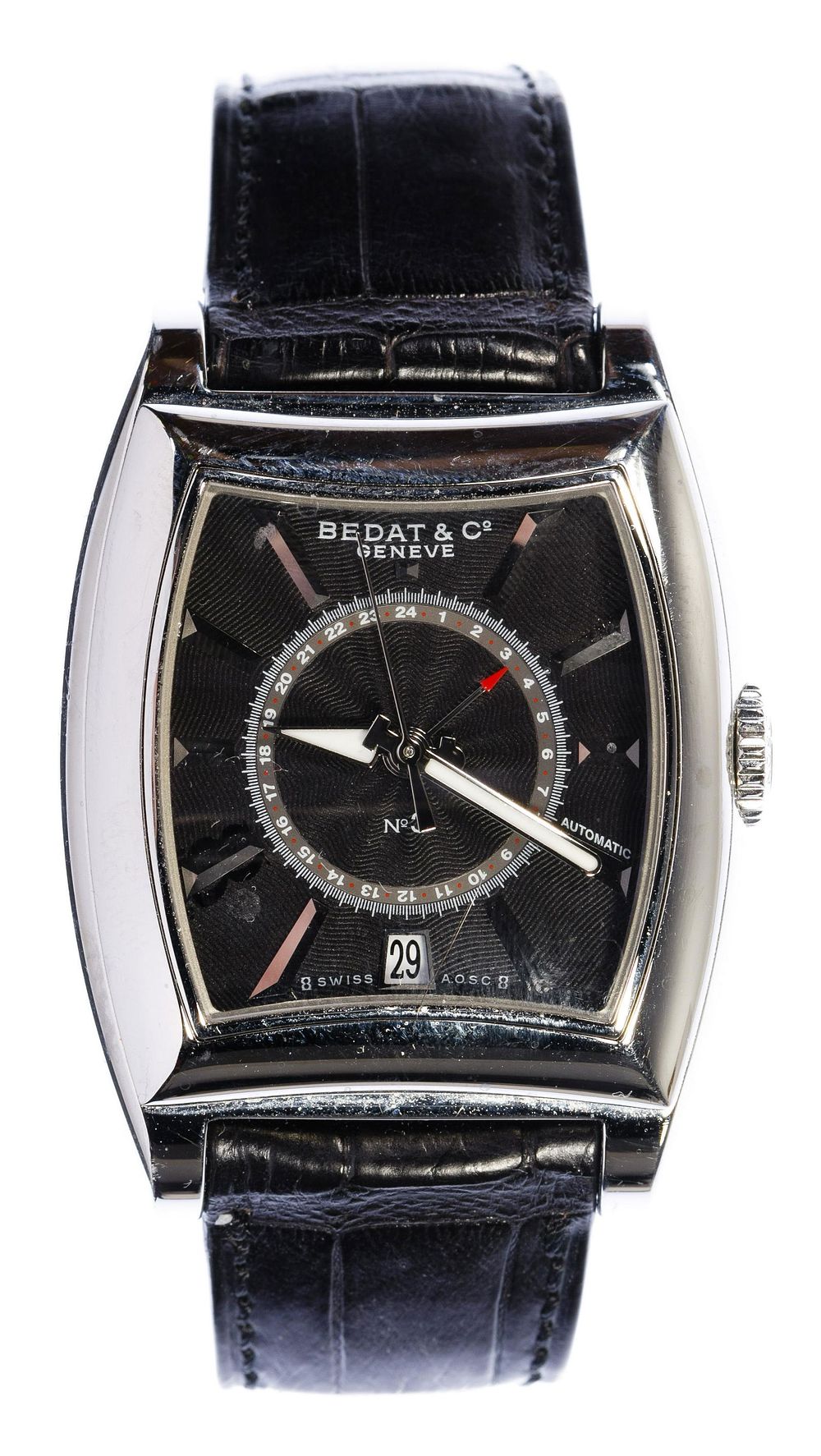 Lot 308: Bedat & Co. Stainless Steel Wrist Watch