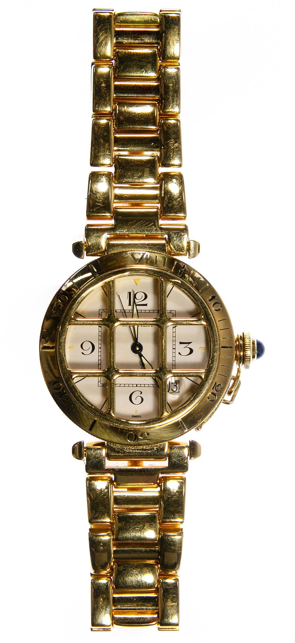 Lot 310: Cartier 18k Gold Pasha Men's Wrist Watch