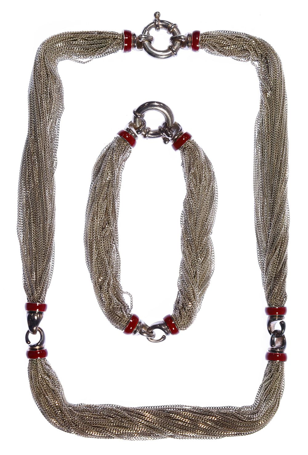 Lot 329: Tiffany & Co Sterling Silver Necklace and Bracelet