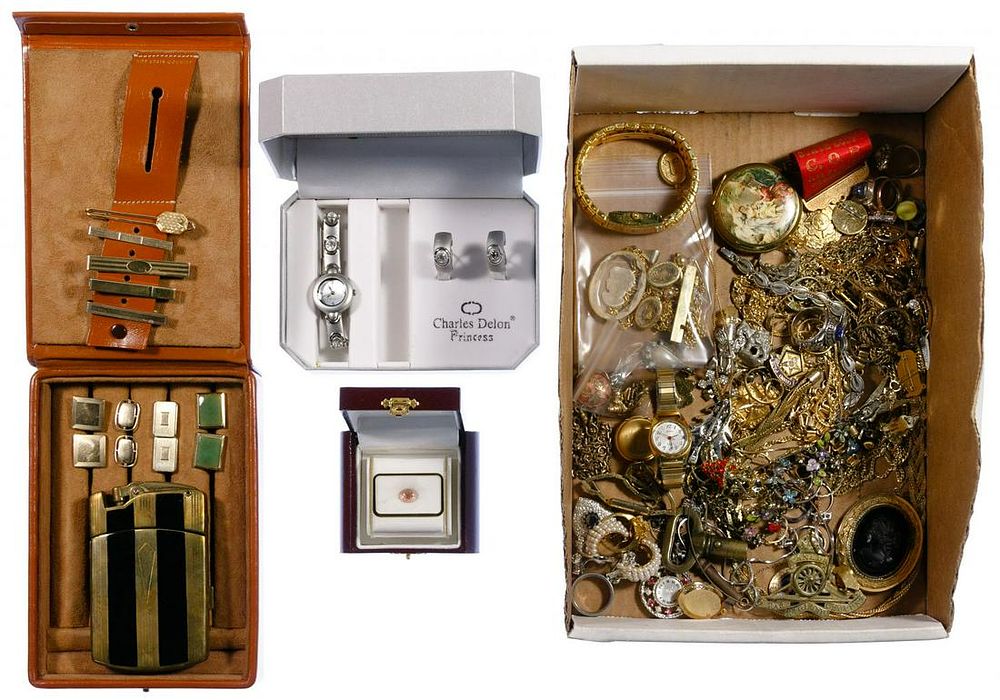 Lot 340: Sterling Silver and 14k Gold Trim Jewelry Assortment