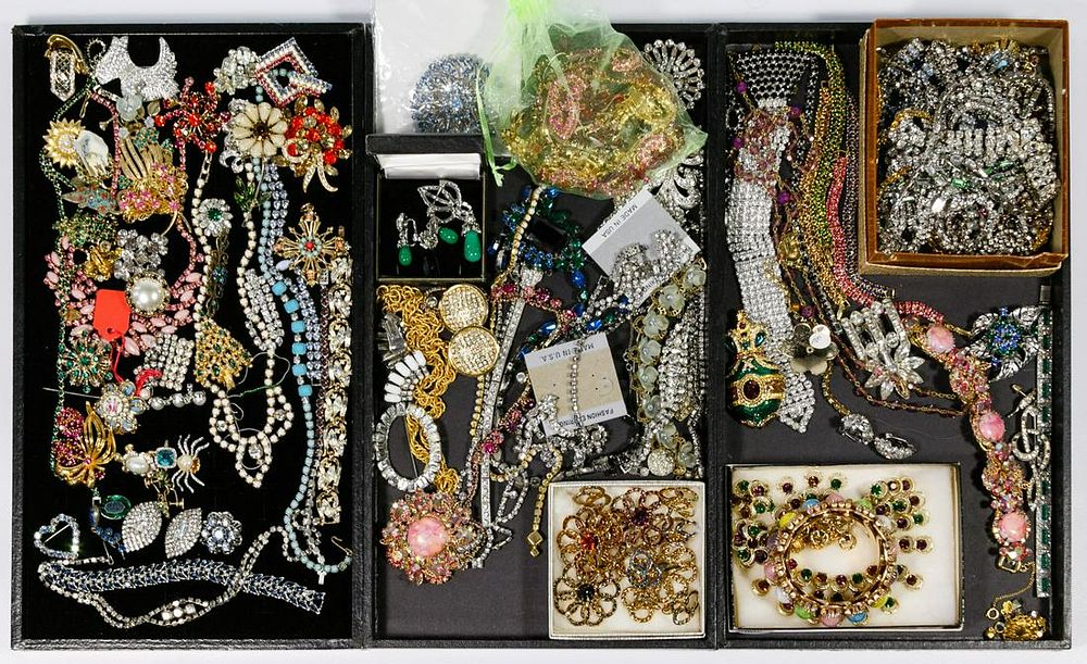 Lot 348: Rhinestone Costume Jewelry Assortment
