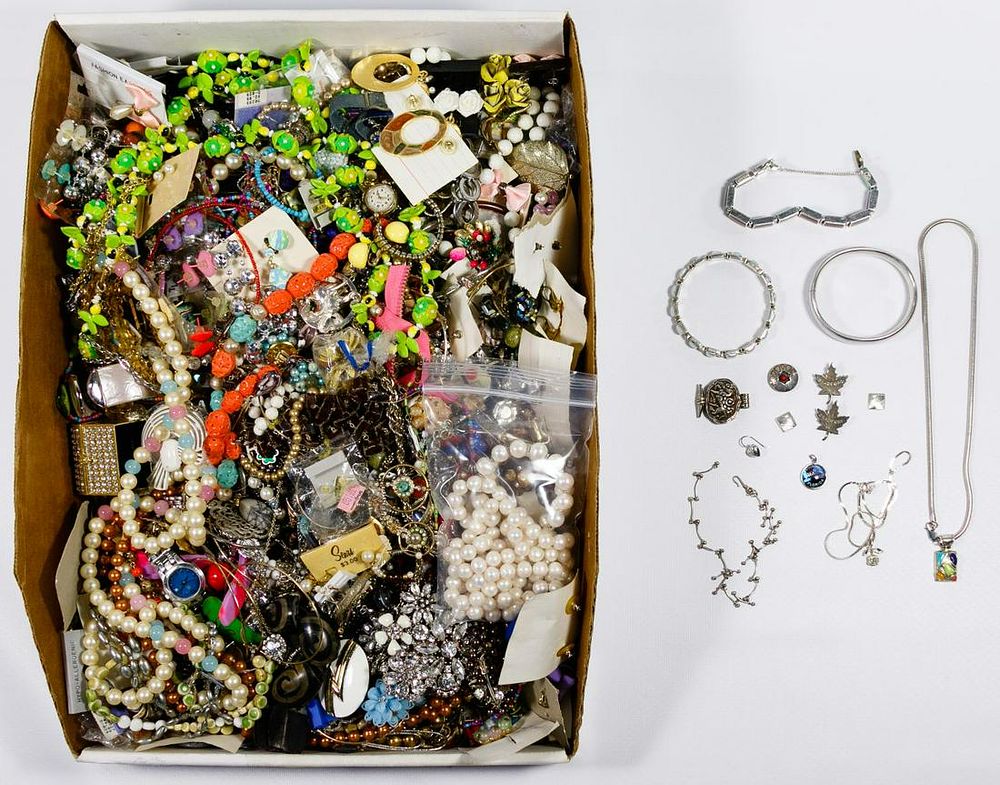 Lot 356: Sterling Silver and Costume Jewelry Assortment