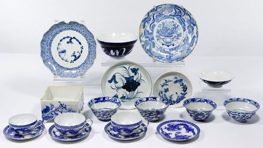 Lot 361: Asian Blue and White Pottery Assortment