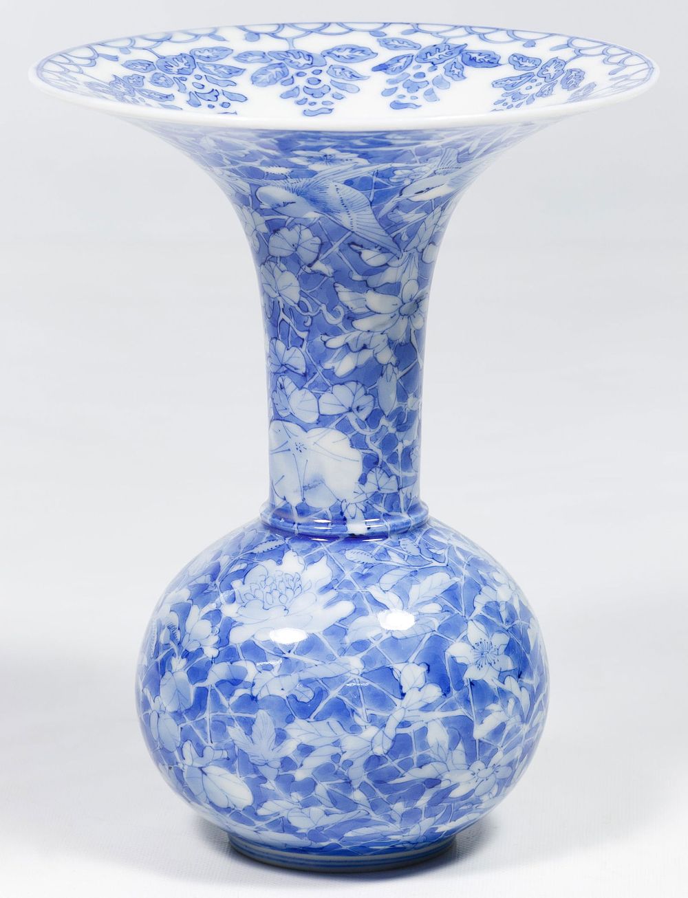 Lot 390: Asian Sometsuke Style Flared Vase