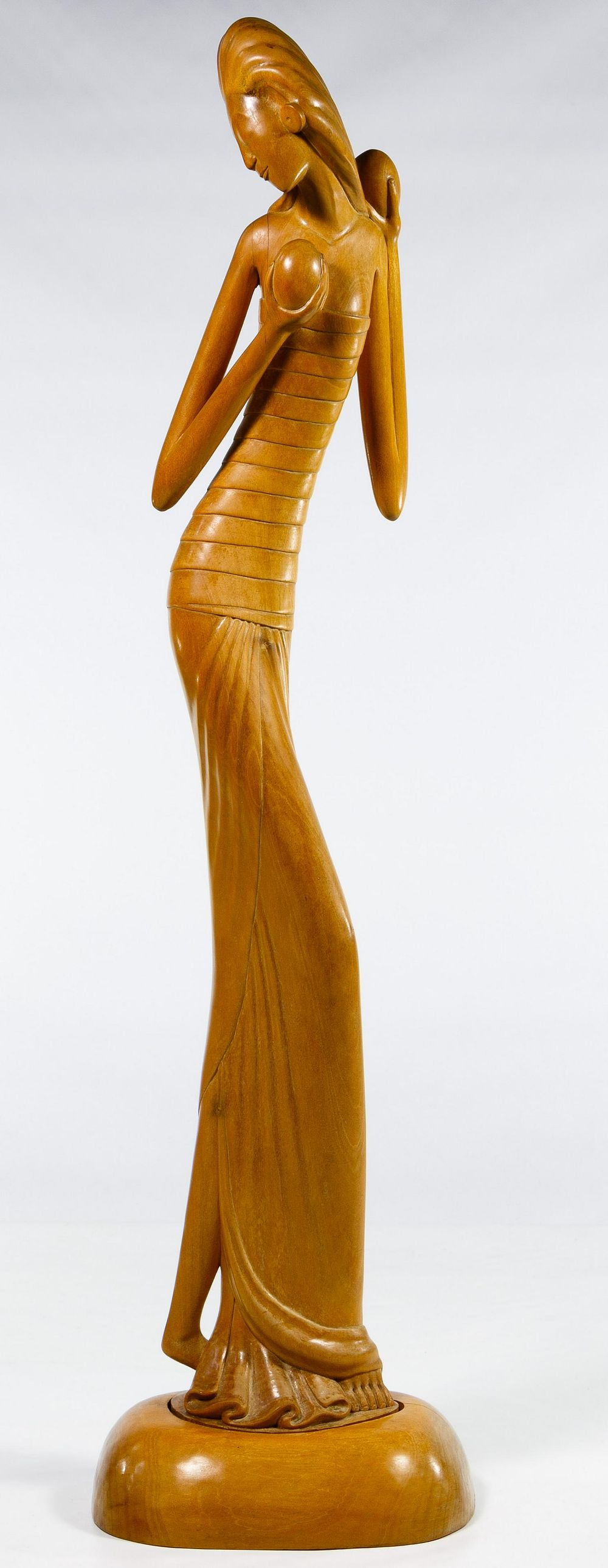 Lot 392: Asian Style Carved Wood Statue