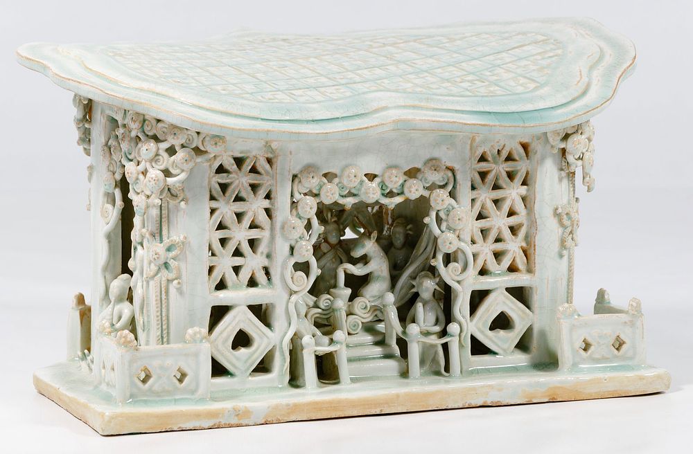 Lot 406: Chinese Figural Porcelain Pillow