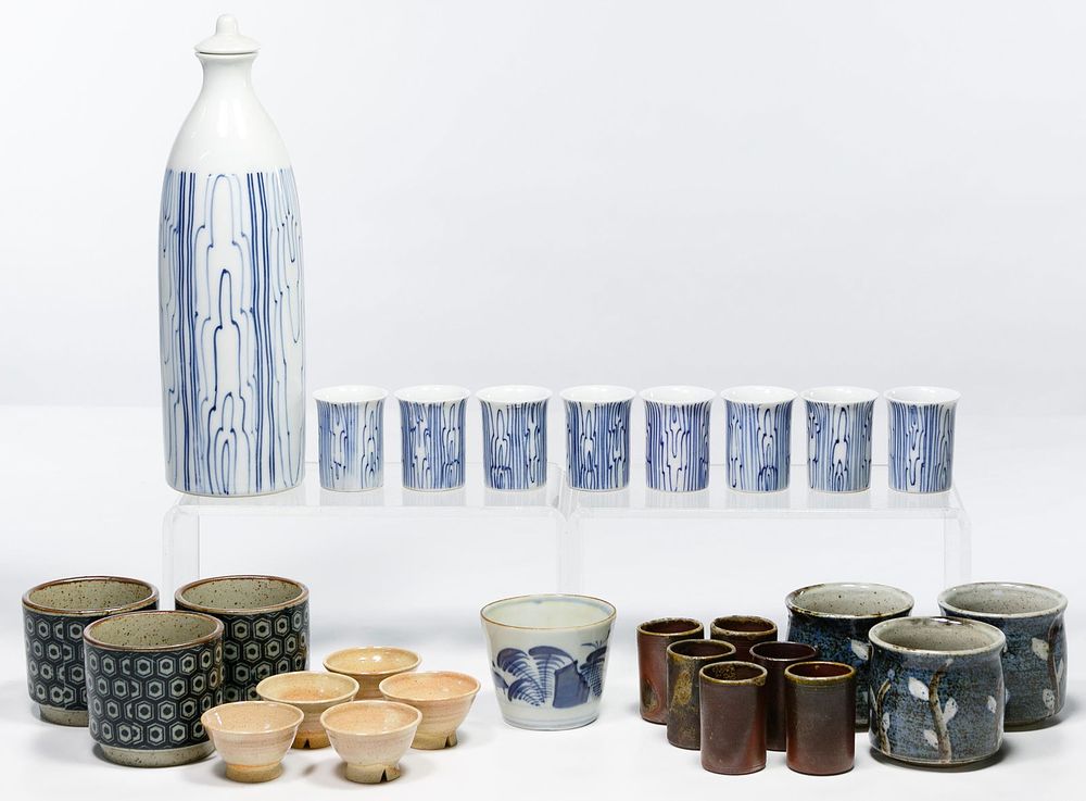 Lot 509: Sake Set and Sake Cup Assortment