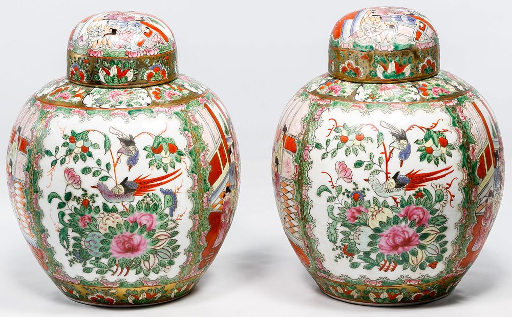 Lot 169: Asian Covered Ginger Jars