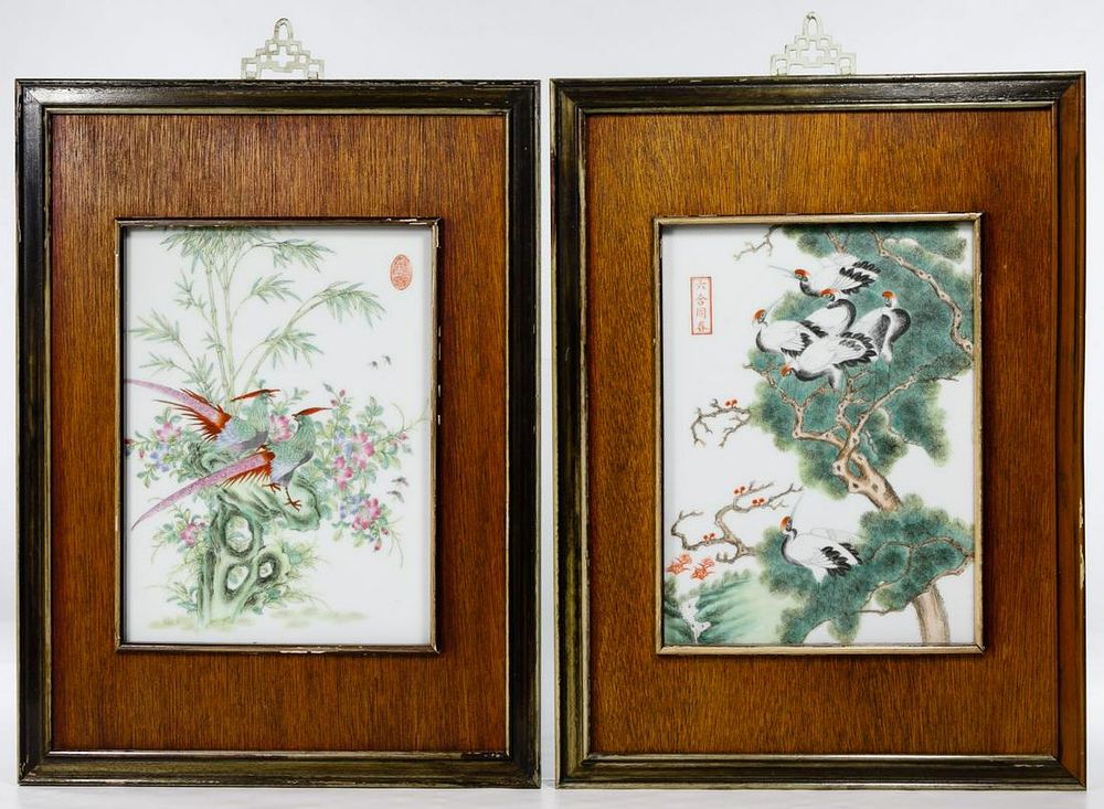 Lot 175: Asian Painted Ceramic Plaques