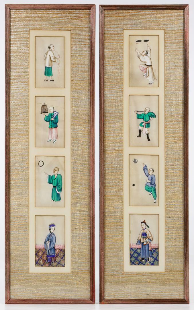 Lot 182: Asian Rice Paper Watercolor Paintings