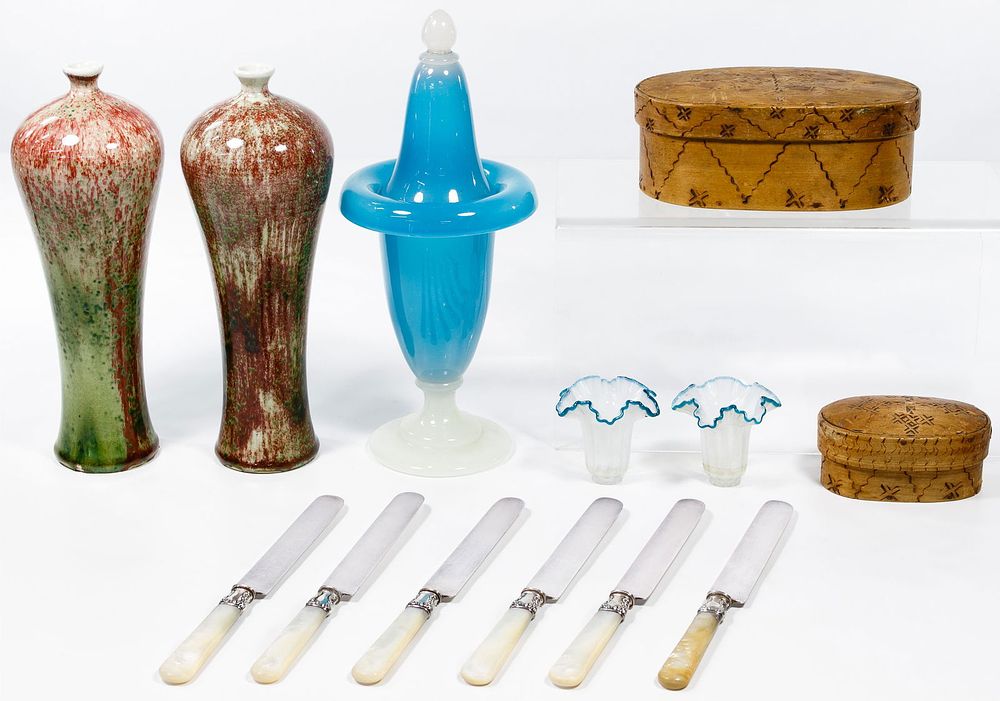 Lot 184: Asian Vase and Box Assortment