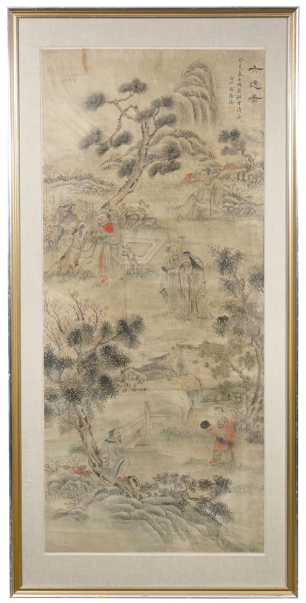 Lot 193: Chinese Ink and Watercolor Painting on Silk