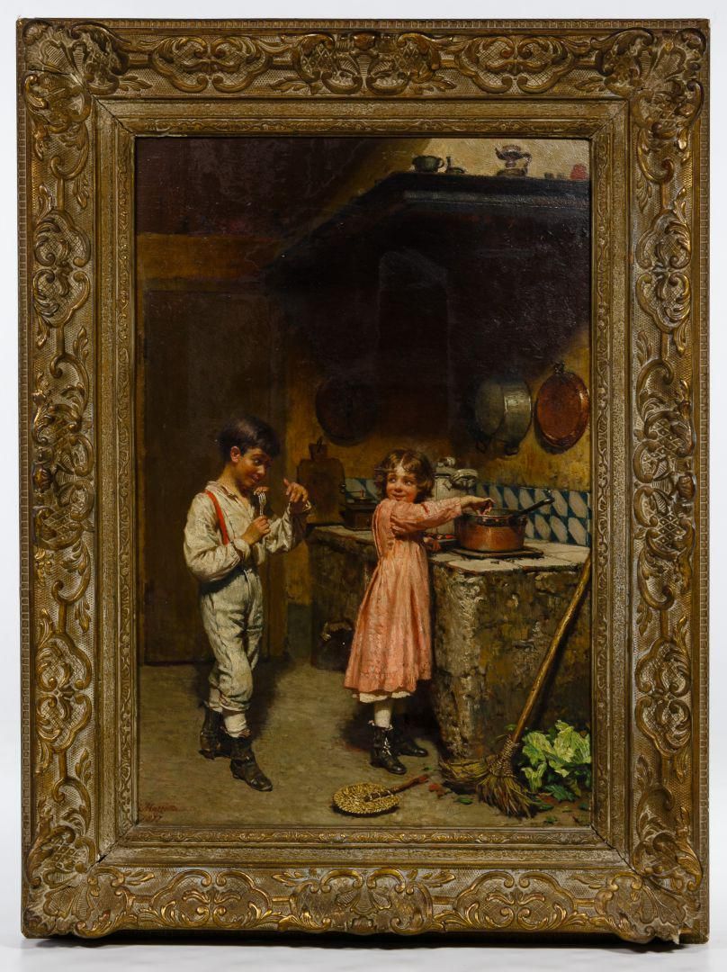 Lot 293: Federico Mazzotta (Italian, 1839-1897) Oil on Board