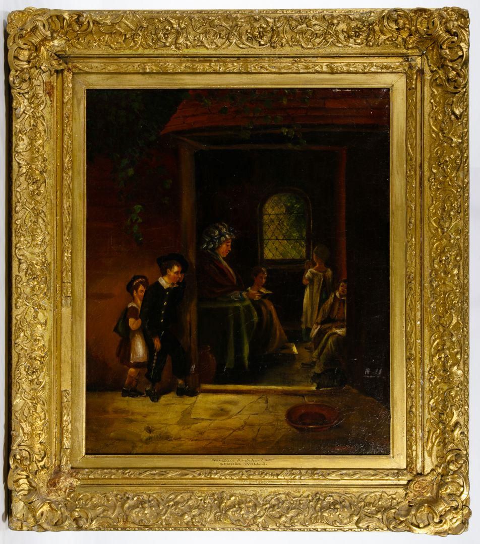 Lot 294: George Wallis (English, 1811-1891) 'Late for School'