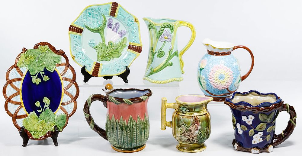 Lot 359: Majolica and Art Pottery Assortment
