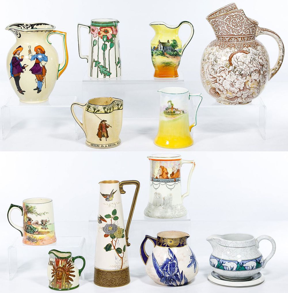 Lot 394: Royal Doulton Pitcher and Cup Assortment