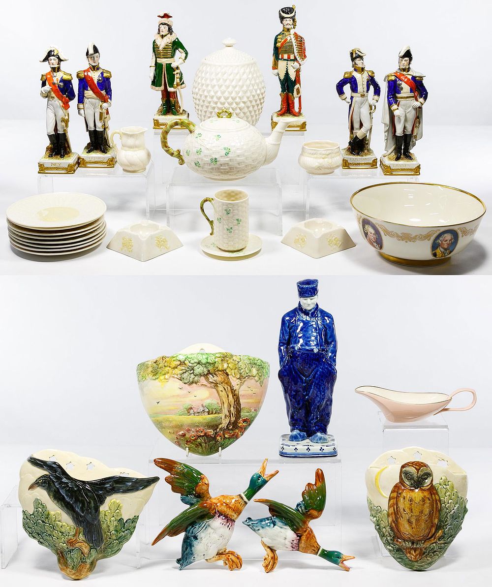 Lot 407: Royal Doulton, Lenox, Belleek and Porcelain Figurine