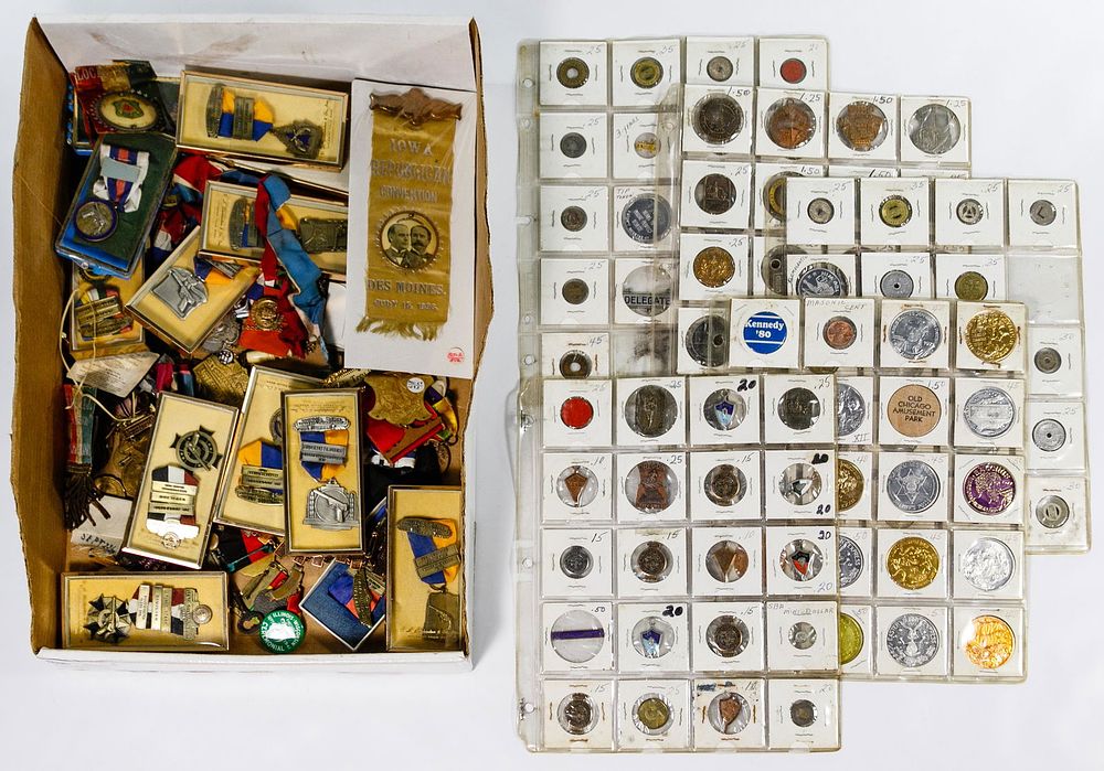 Lot 422: Fraternal Medal and Pin Assortment