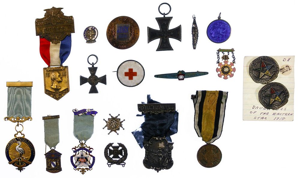 Lot 426: Military, Political and Fraternal Medal and Pin