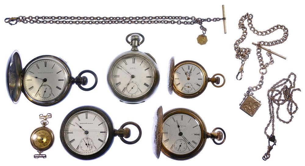 Lot 536: Pocket Watch and Chain Assortment