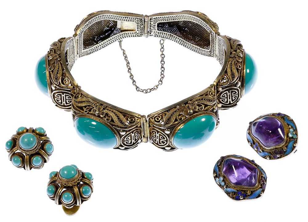 Lot 546: Gold Wash Silver Jewelry Assortment