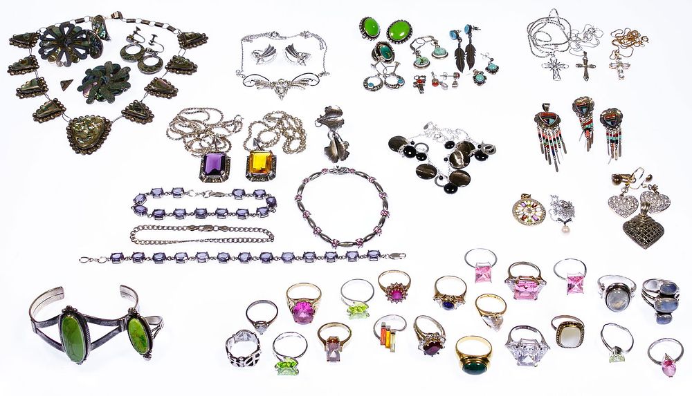 Lot 550: Sterling Silver and European Silver (835) Jewelry