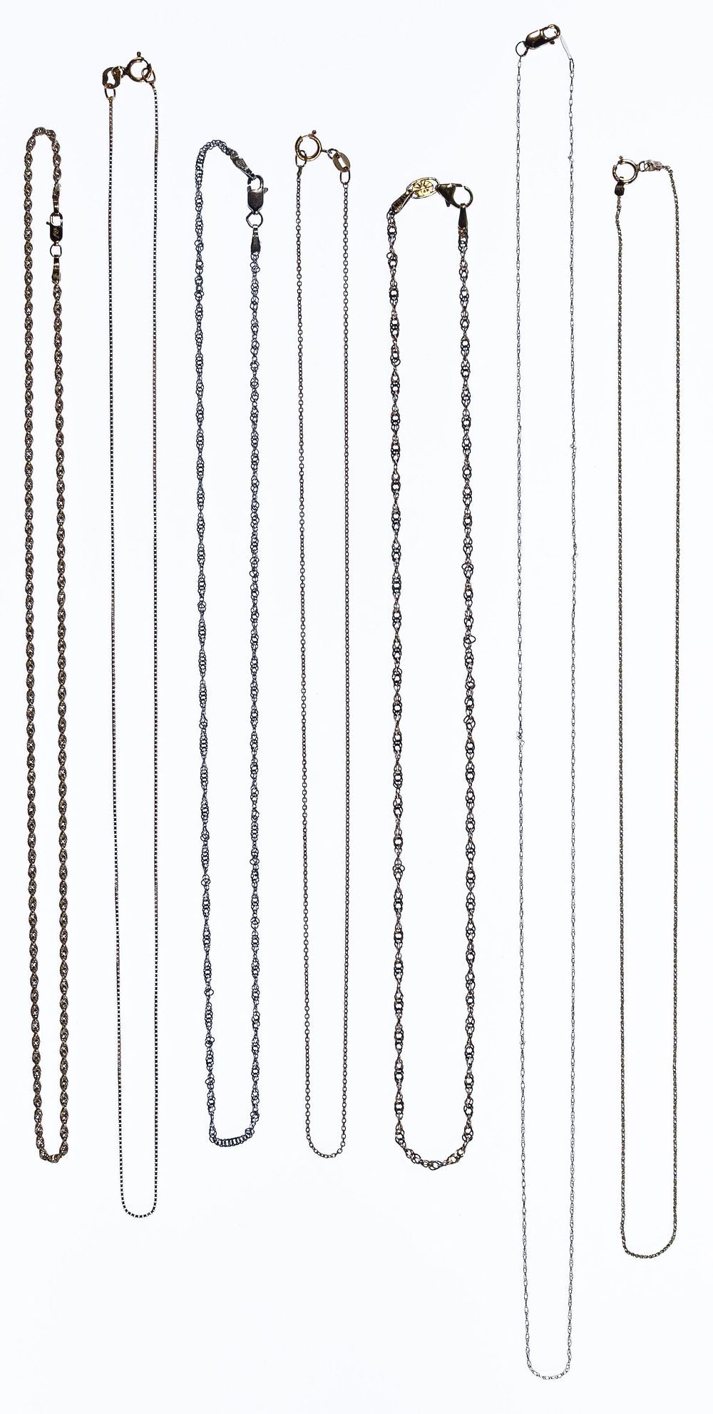 Lot 152: 14k White Gold and Yellow Gold Necklace Assortment