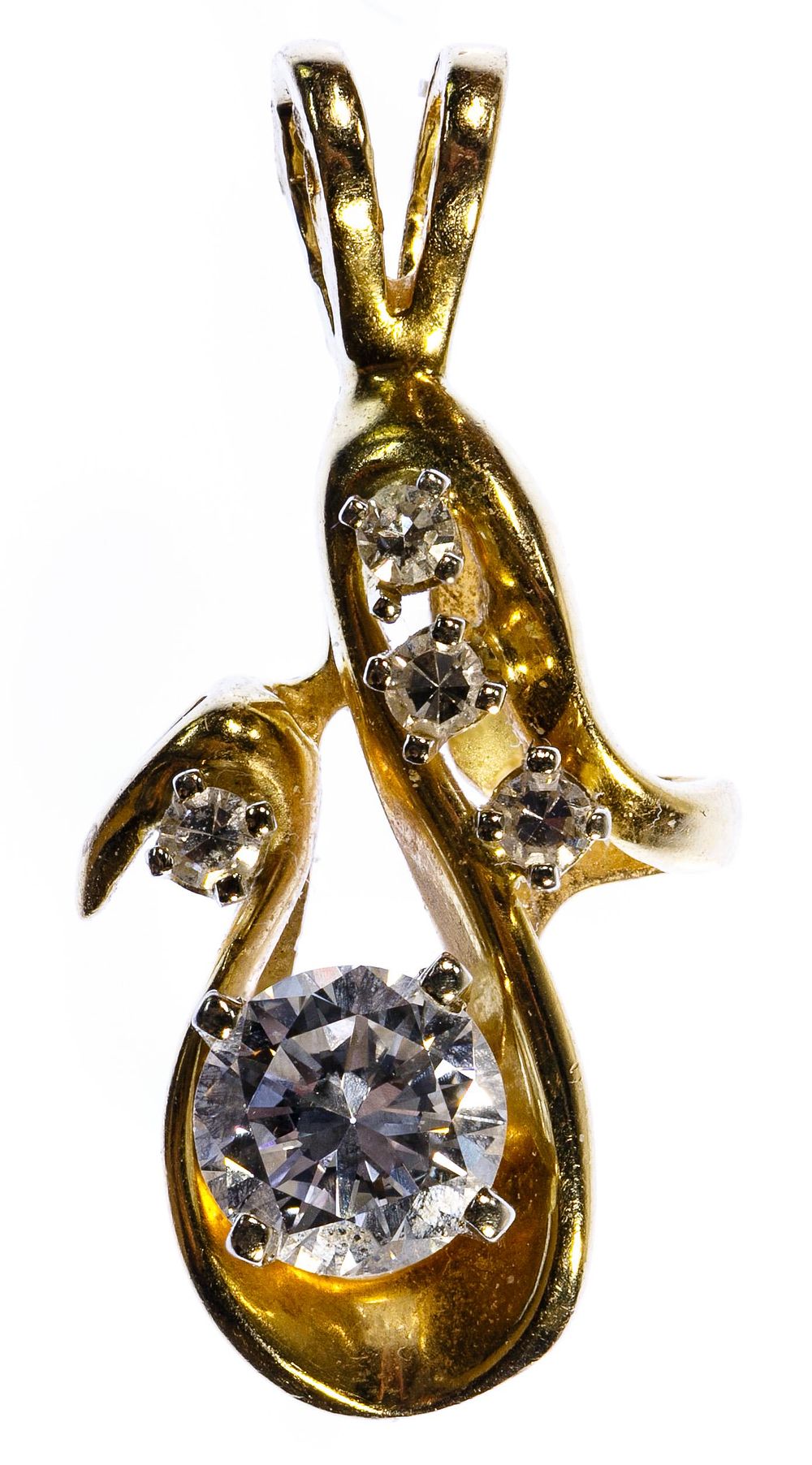 Lot 155: 14k Gold and Diamond Pendant