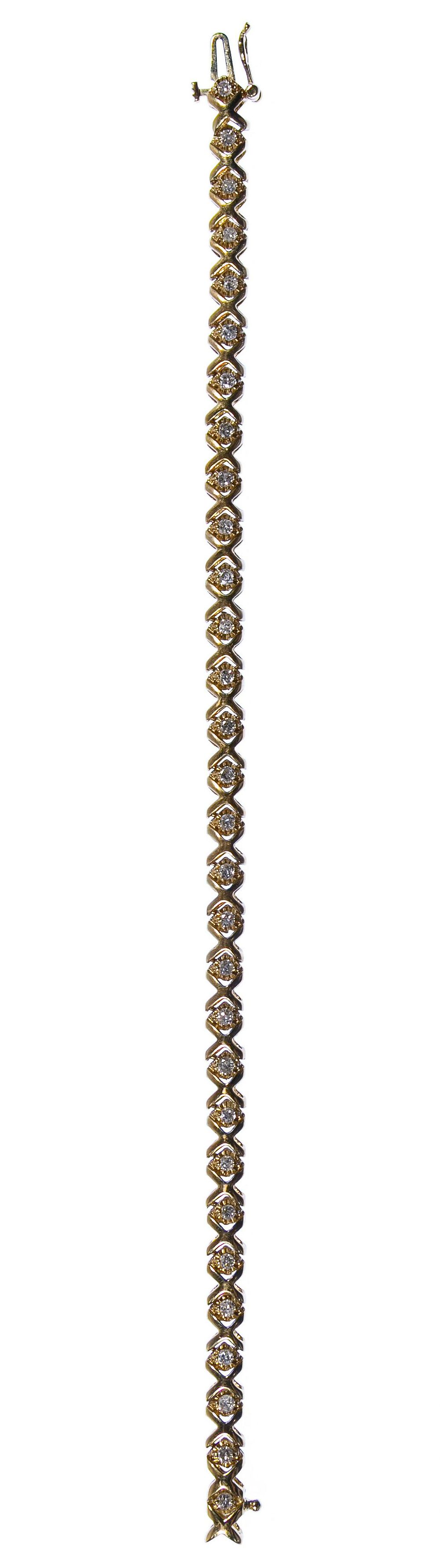 Lot 169: 10k Gold and Diamond Tennis Bracelet