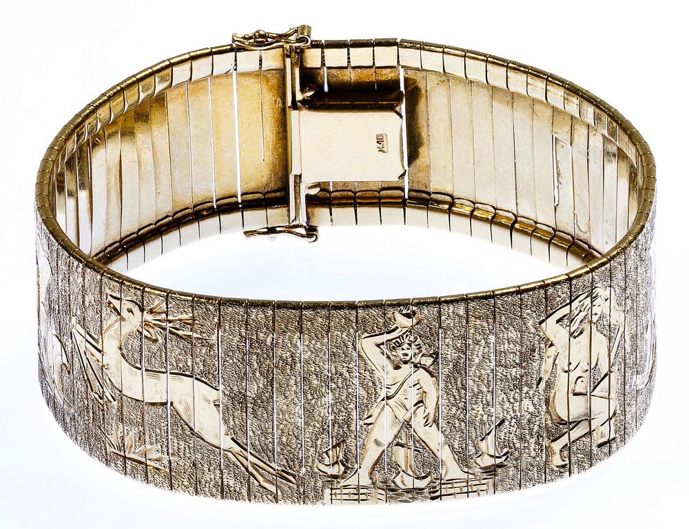 Lot 179: 14k Gold Wide Bracelet