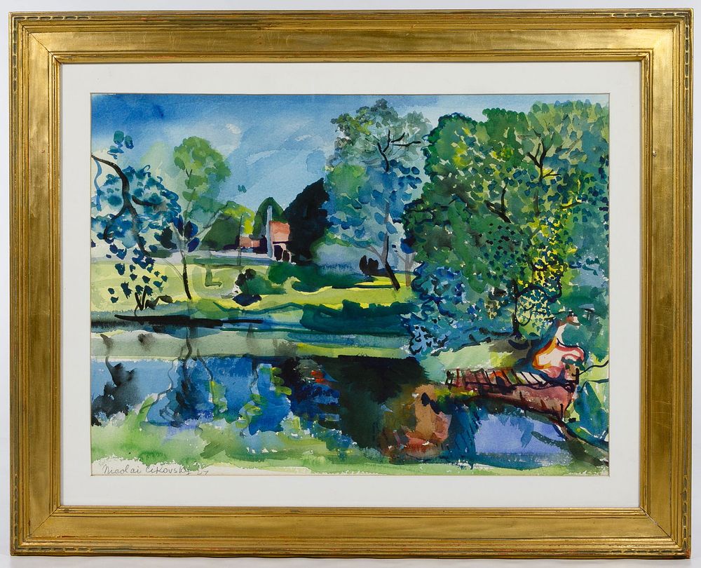 Lot 217: Nocolai Cikovsky (Russian, 1894-1984) Watercolor on
