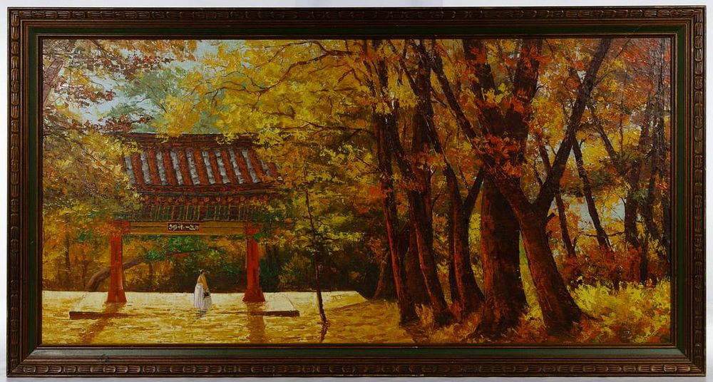 Lot 235: Unknown Artist (Japanese Style, 20th Century) Oil on