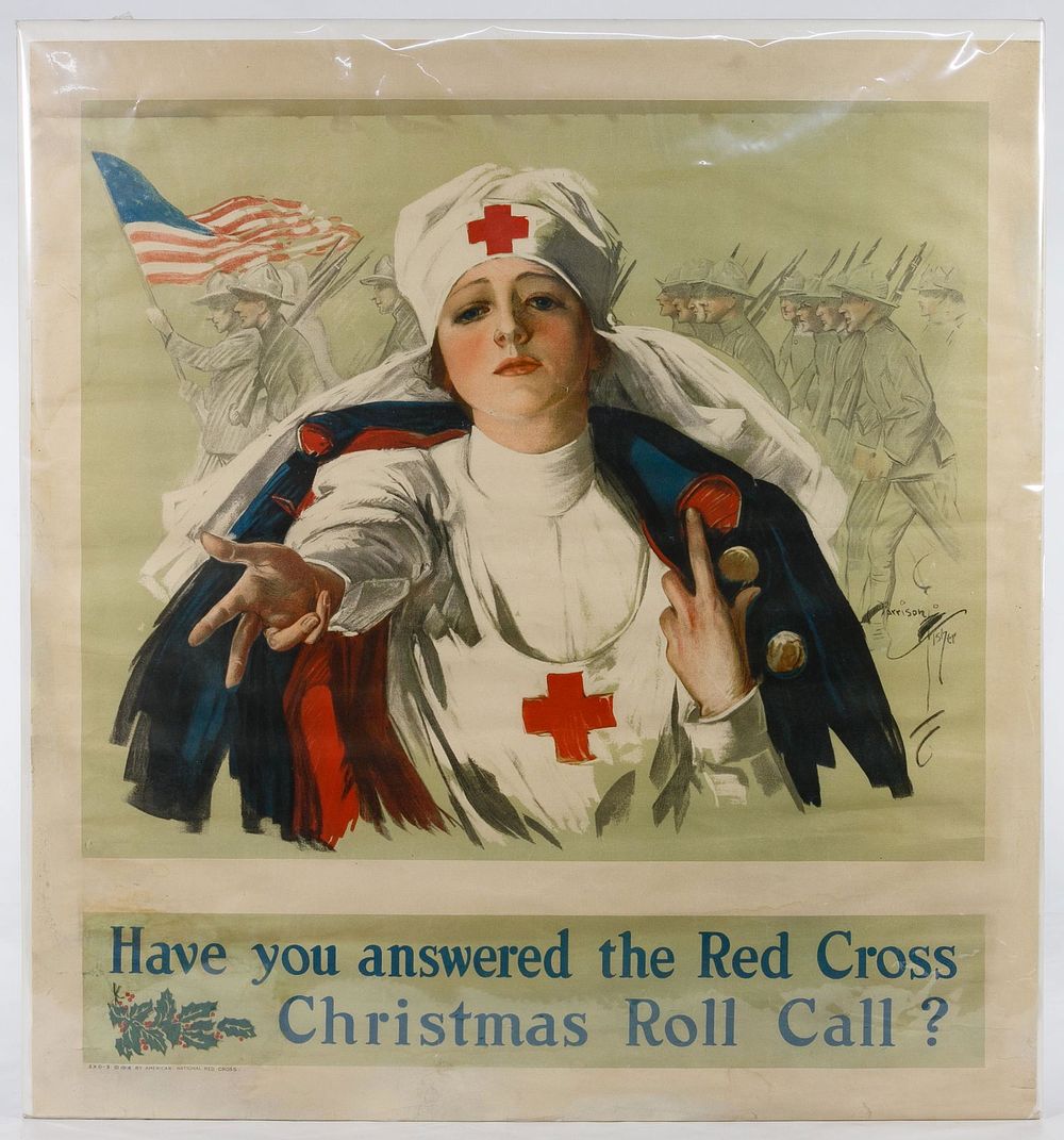 Lot 283: World War I Red Cross 'Christmas Roll Call' Poster