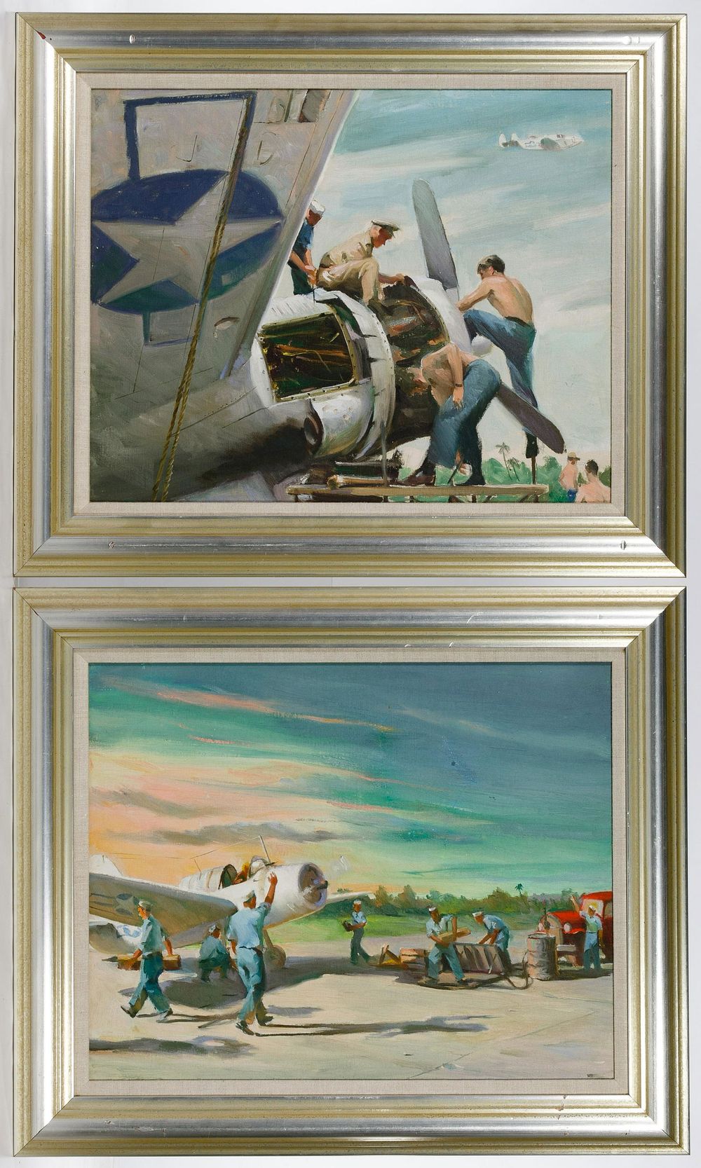 Lot 289: World War II US Naval Aviation Acrylic on Canvas Board
