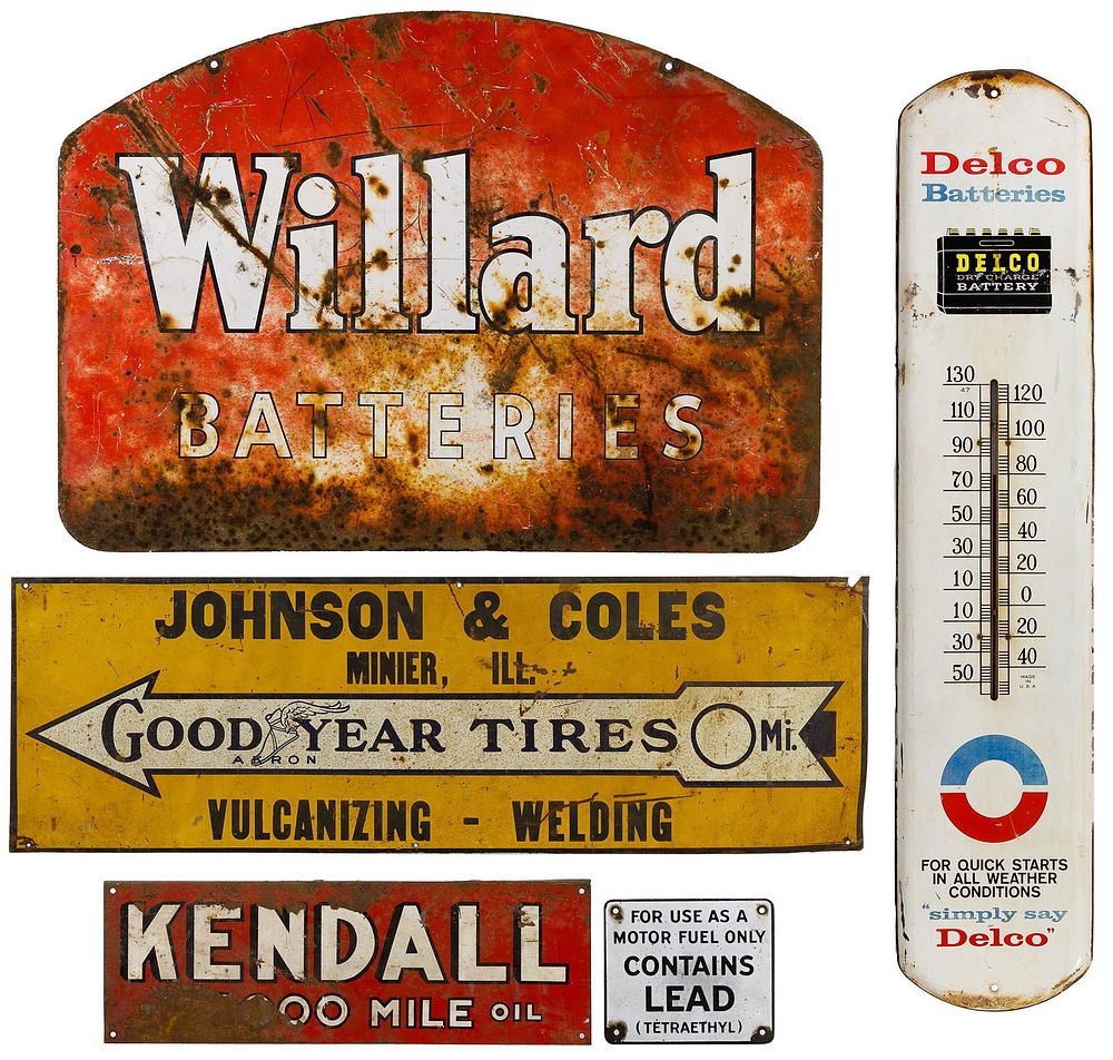 Lot 300: Oil and Gas Advertising Metal Sign Assortment