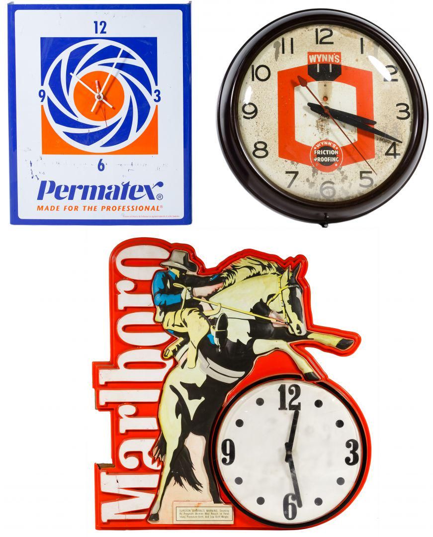 Lot 302: Plastic Advertising Clock Assortment