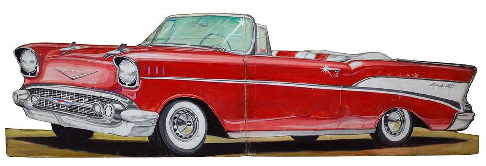 Lot 322: Painted Plywood Chevolet Belair Car