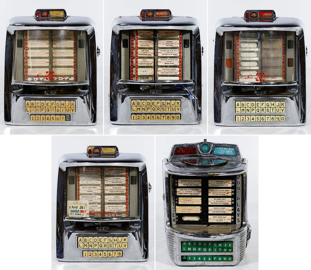 Lot 325: Seeberg and Wurlitzer Tabletop Juke Box Assortment