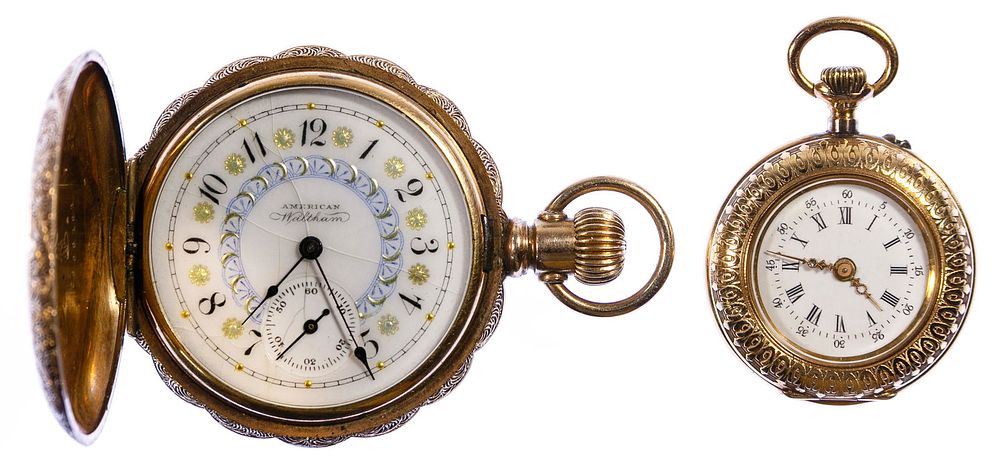 Lot 371: 14k Gold Hunter Case Pocket Watch