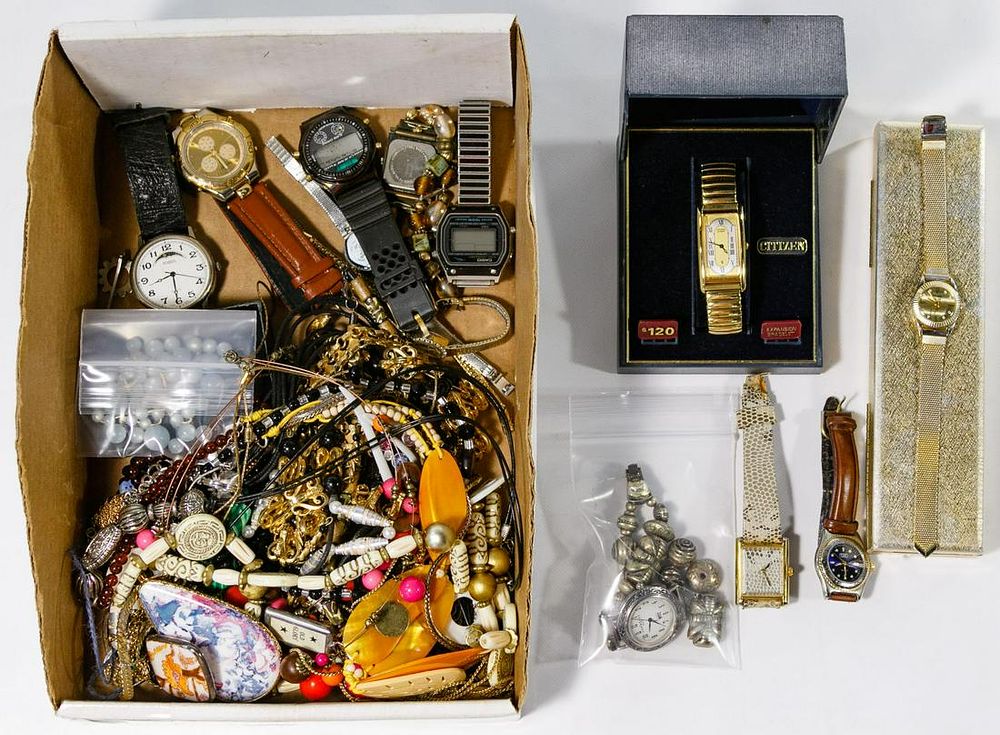 Lot 372: Costume Jewelry and Wrist Watch Assortment