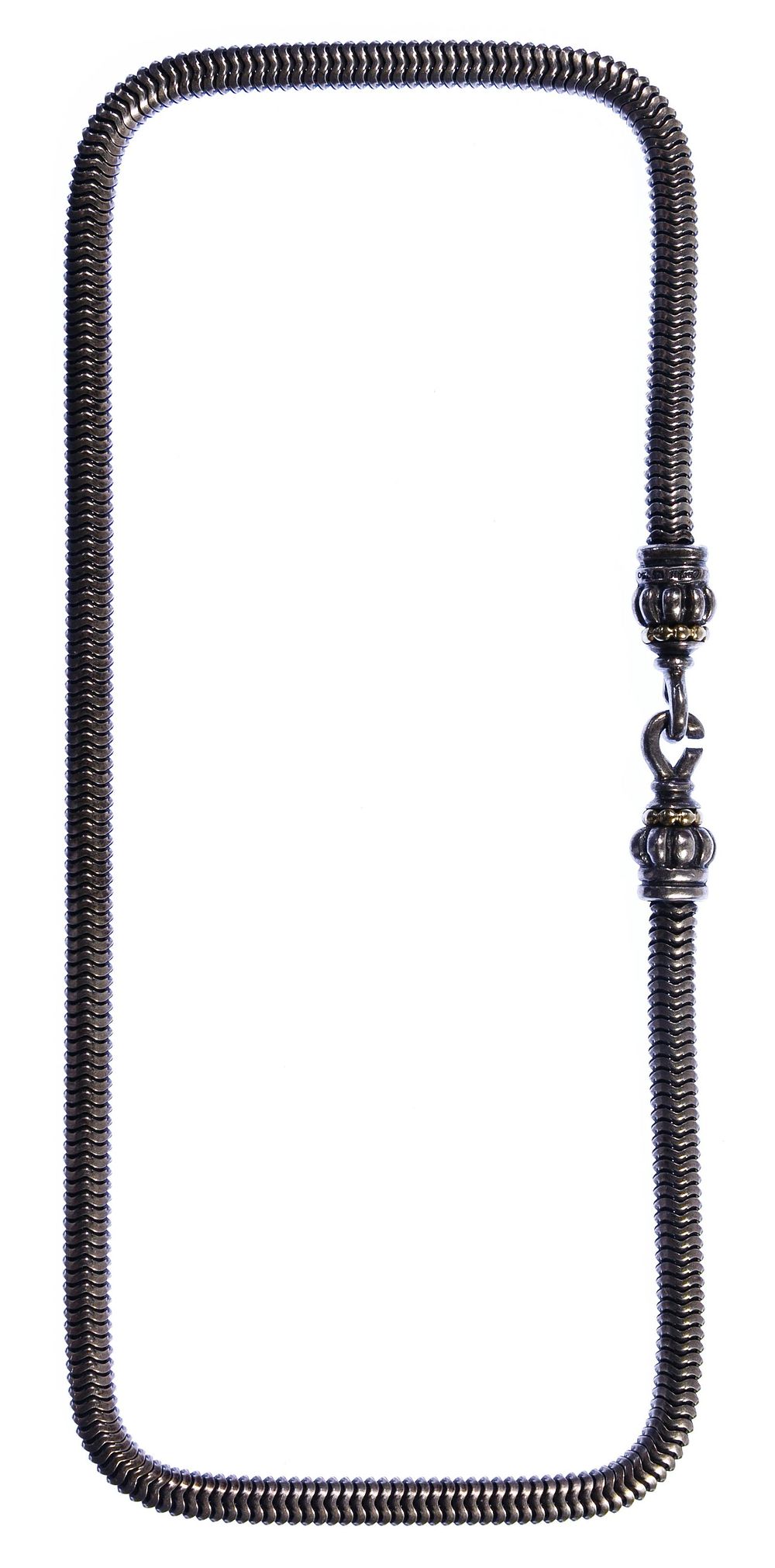 Lot 374: Lagos Caviar 18k Gold and Sterling Silver Necklace
