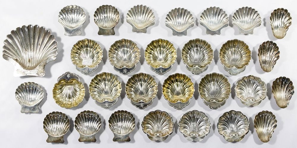 Lot 152: Sterling Silver Shell Nut Dish Assortment